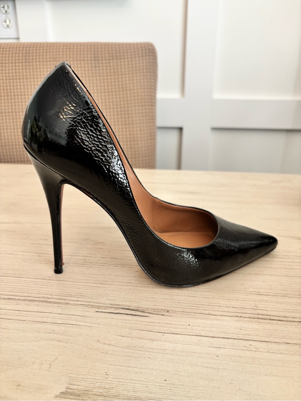 BCBGMaxAzria Black Patent Pointed Stiletto Pump